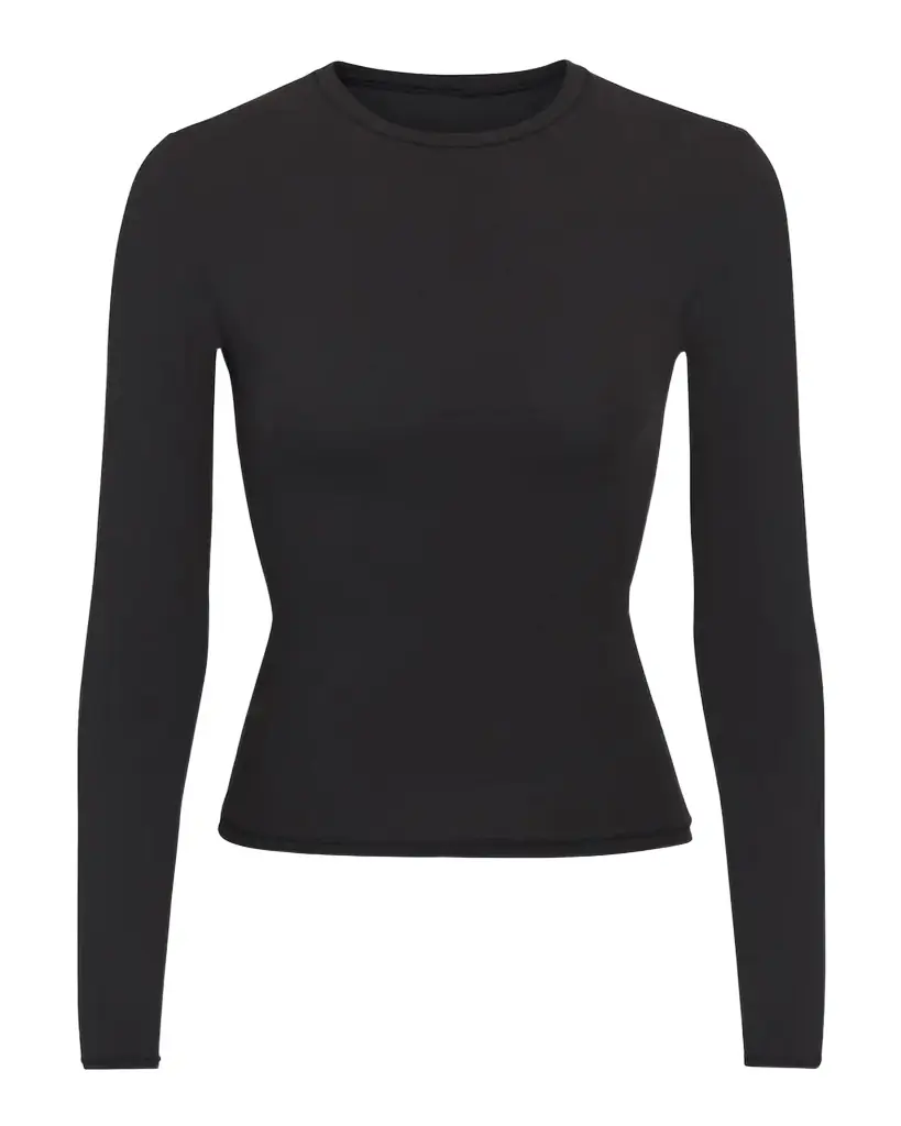 SKIMS Fits Everybody Crewneck Long-Sleeve T-Shirt - Women's Clothing