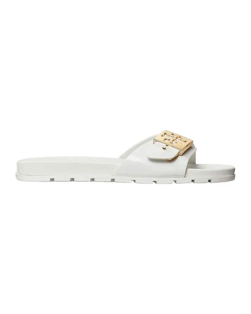 Tory Burch Glossy Buckle Slide Sandals