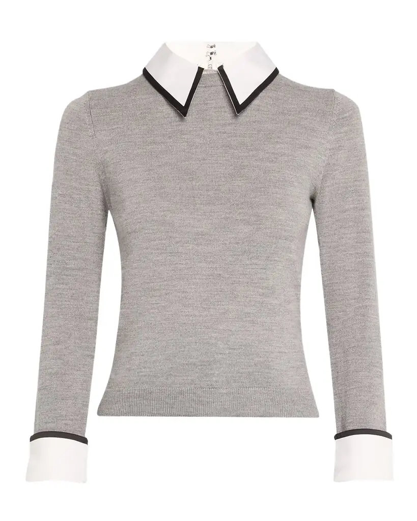 ALICE + OLIVIA Porla Collared Sweater