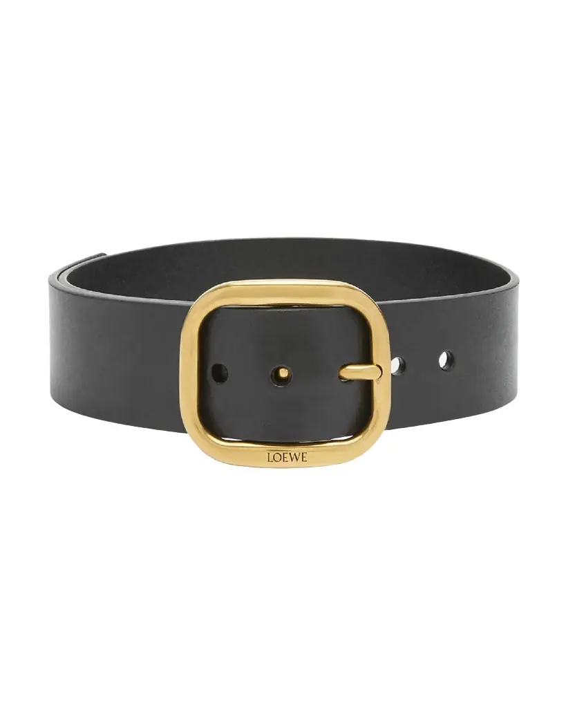Loewe Curved Buckle Leather Belt - Women's Accessories