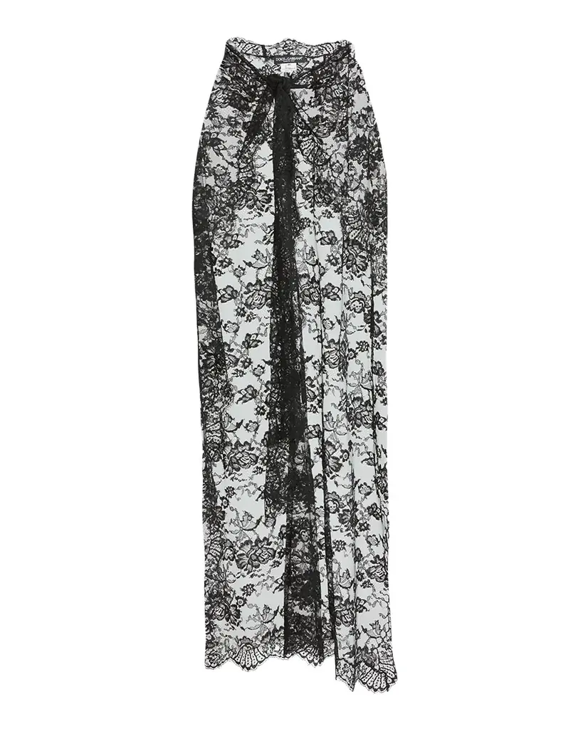 Dolce & Gabbana Chantilly Lace Scallop Maxi Skirt