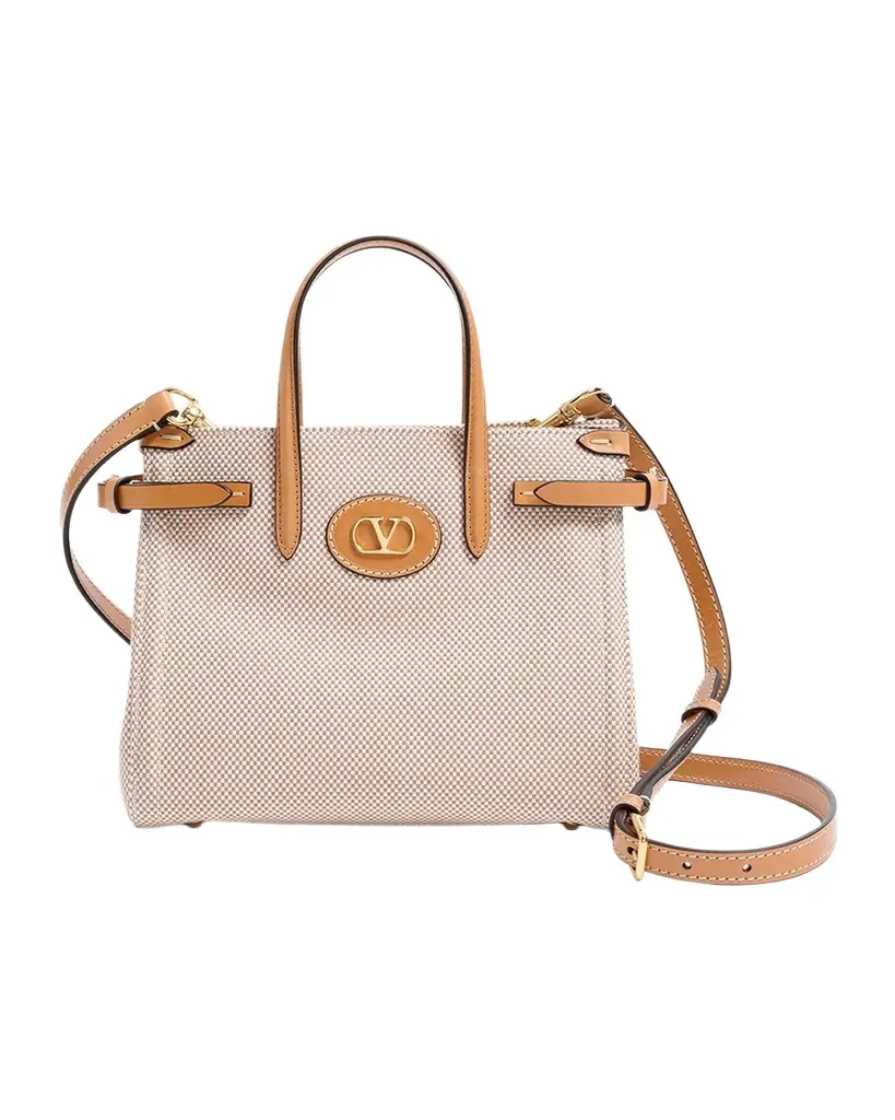 Valentino Garavani Antibes Small Canvas Shopping Tote Bag