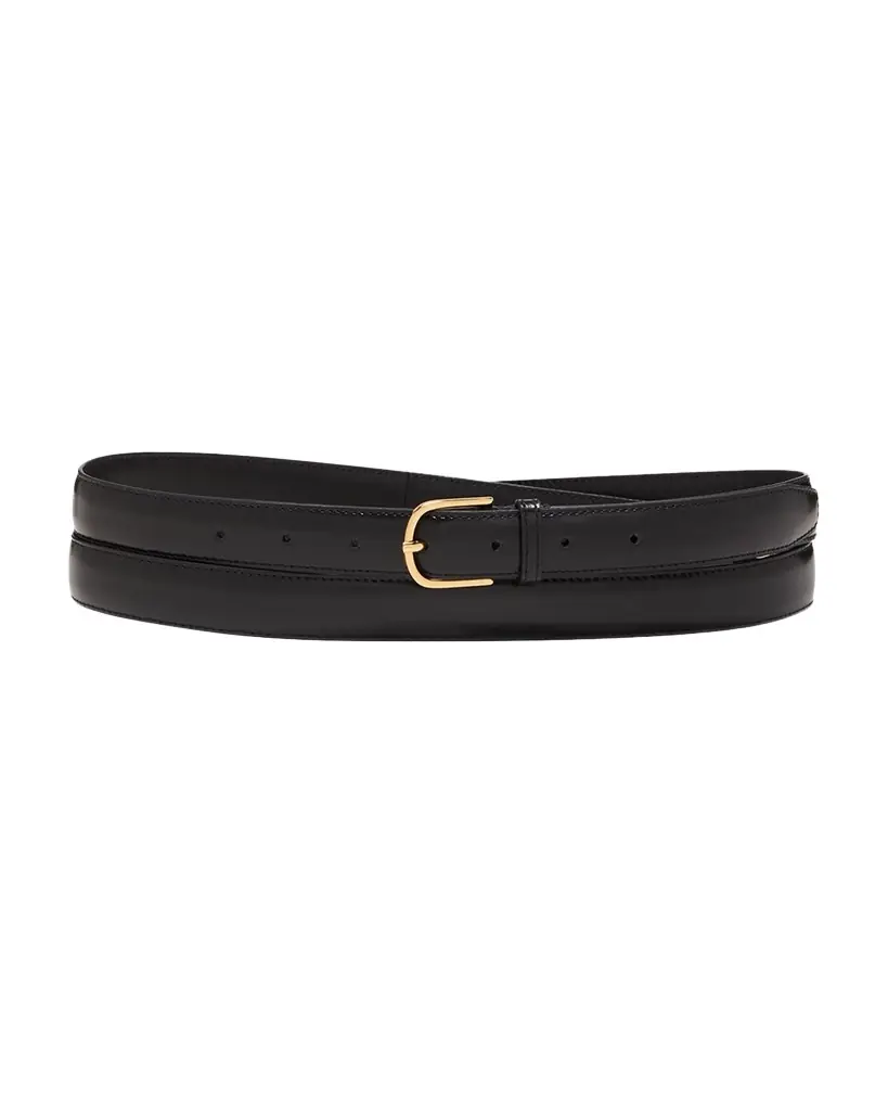 Toteme Black Slim Trouser Leather Belt