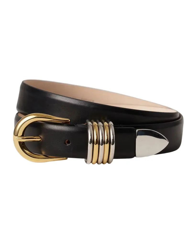 Dehanche Hollyhock Mix Metal Leather Belt