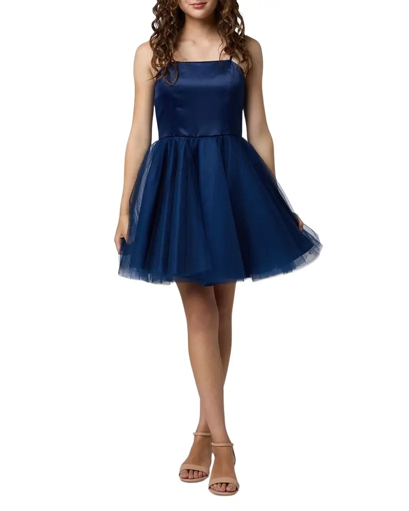 Un Deux Trois Girl 's Satin & Tulle Party Dress, Size 7-