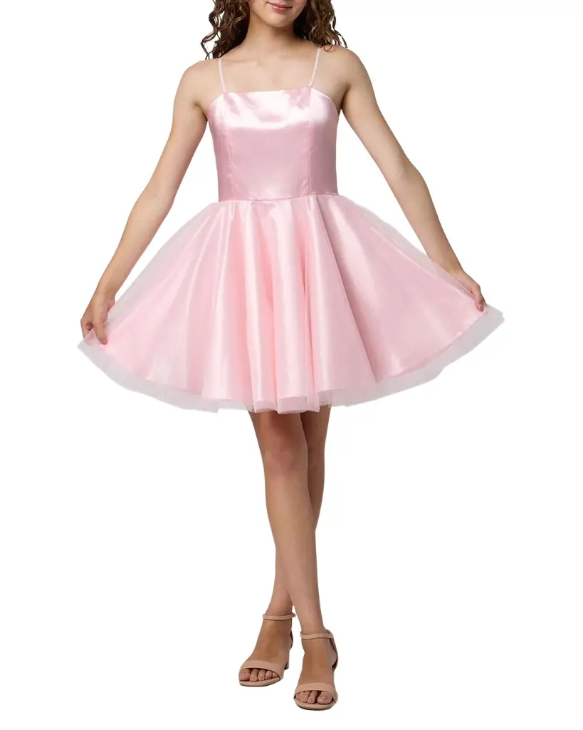 Un Deux Trois Girl 's Satin & Tulle Party Dress, Size 7-