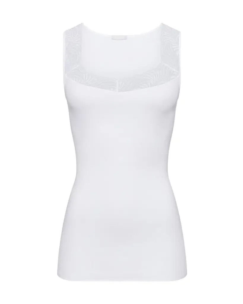 Hanro Cotton Delight Lace-Trim Tank Top