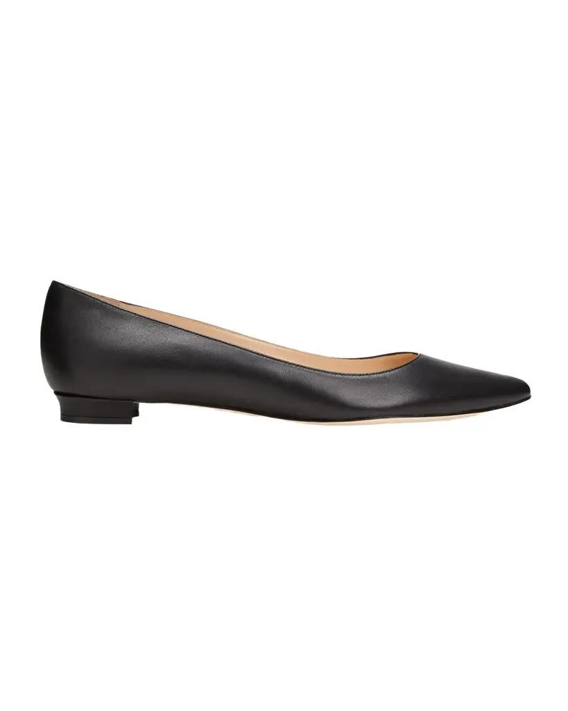 Manolo Blahnik Lanza BB Lambskin Ballerina Flats