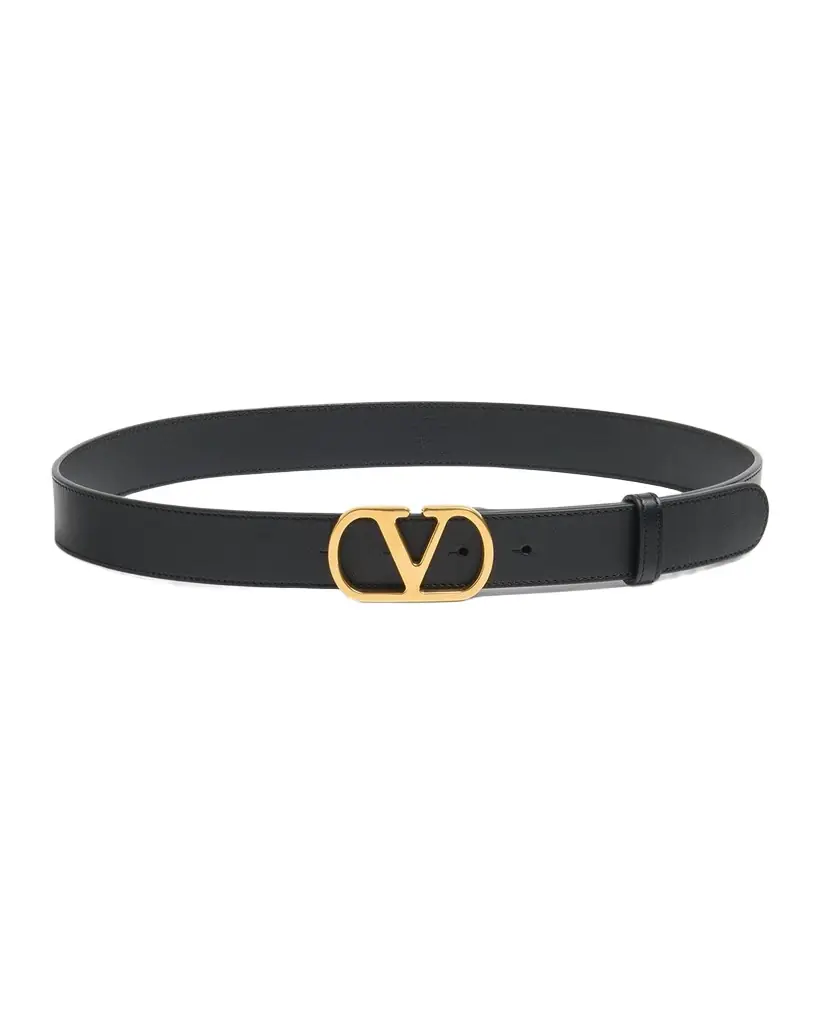 Valentino Garavani VLogo Signature Leather Belt, 30mm