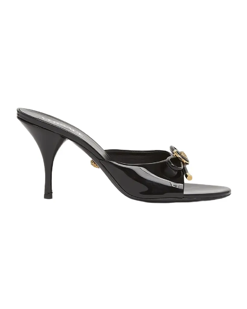 Versace Opera Bow Ballet Mules in Patent Leather