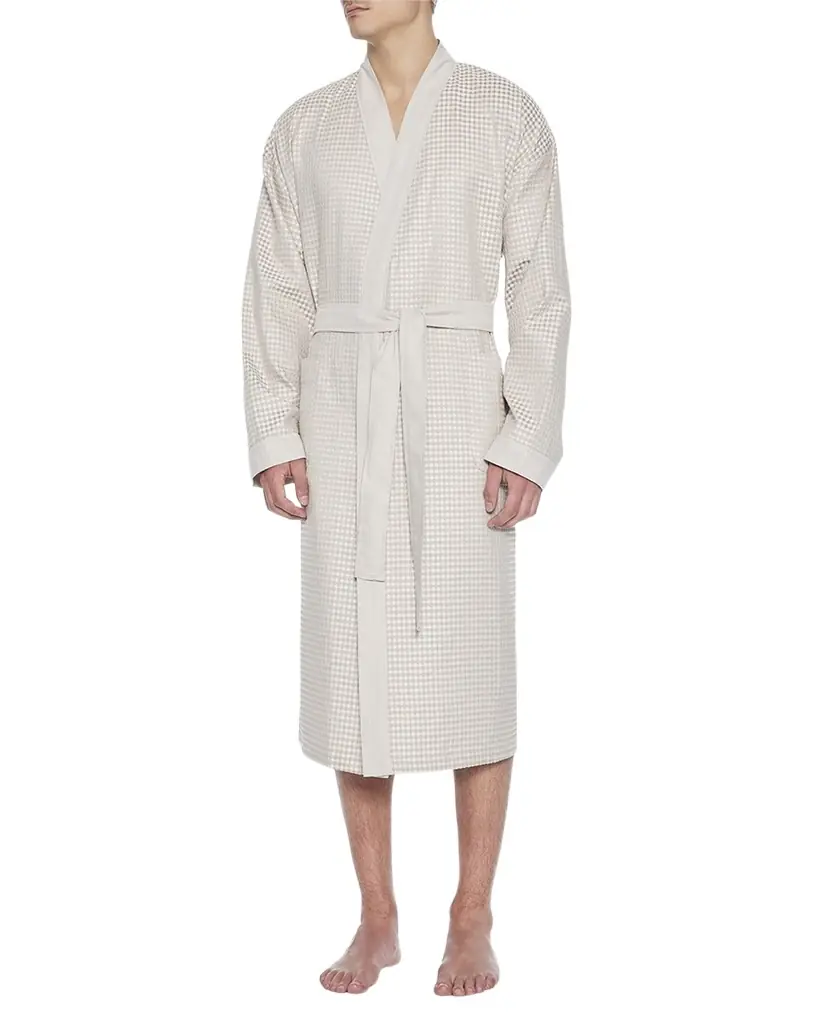 Majestic International Men 's La Paz Woven Waffle Knit Robe