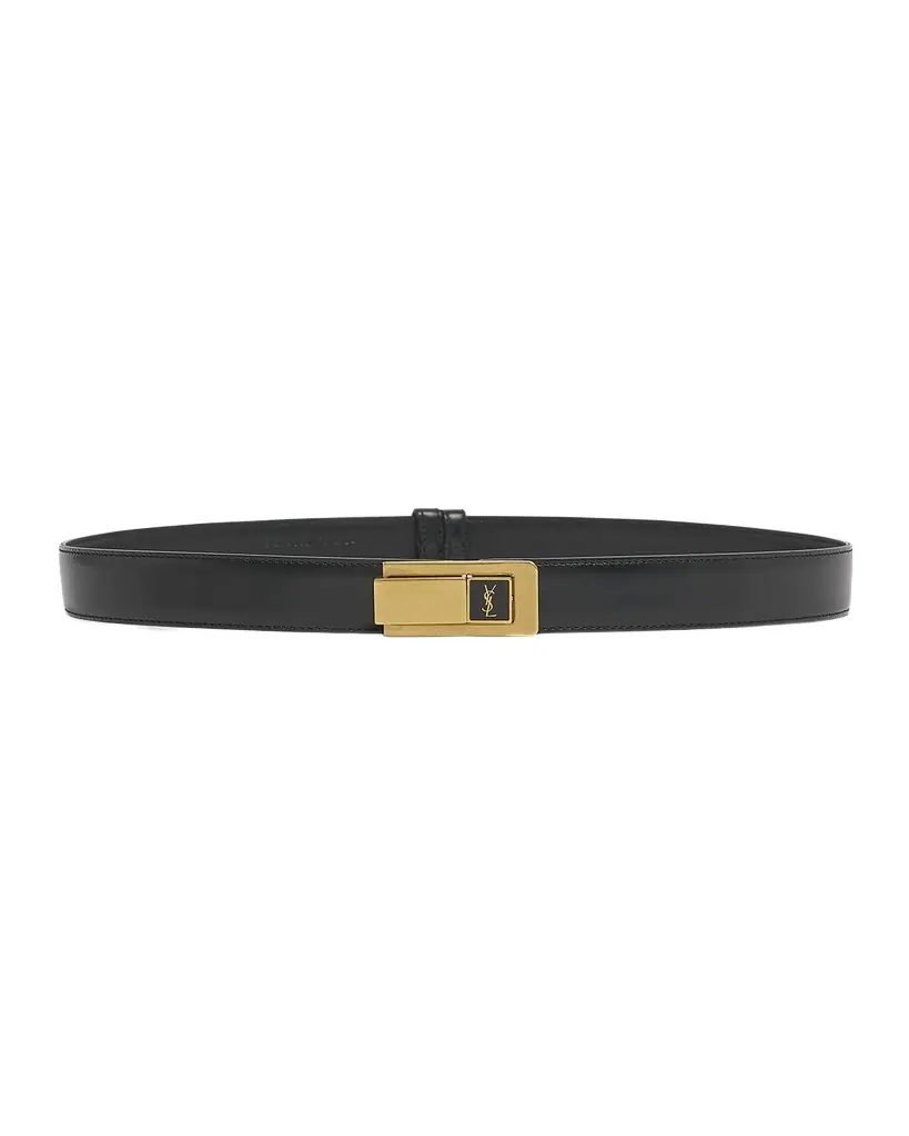 Saint Laurent YSL Skinny Leather Belt