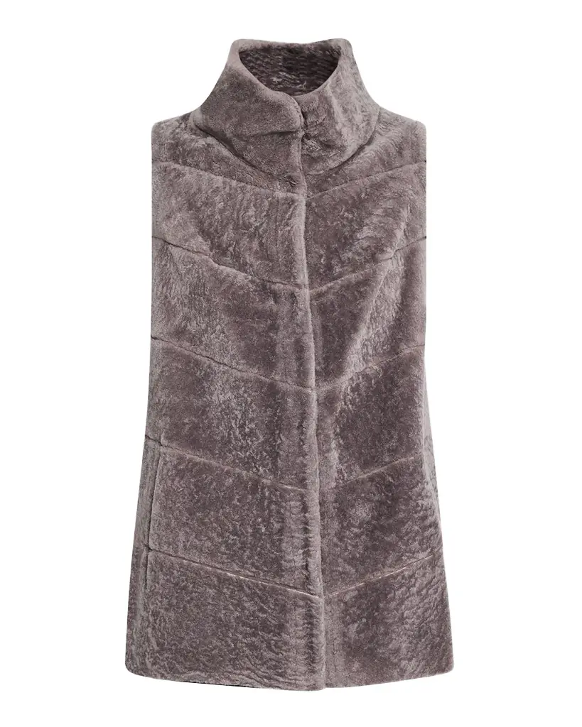Gorski Reversible Textured Lamb Shearling Vest