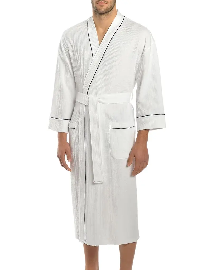 Majestic International Men 's Waffle Knit Kimono Robe