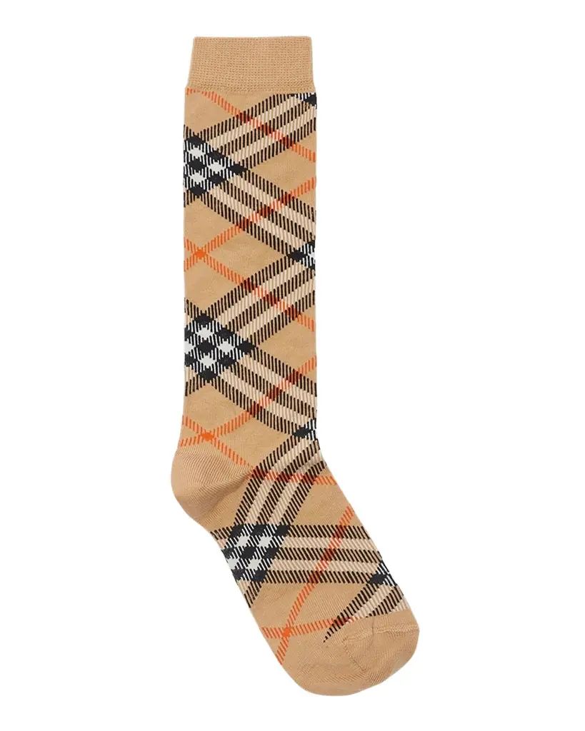 Burberry Kid 's Check-Print Socks, Size S-L