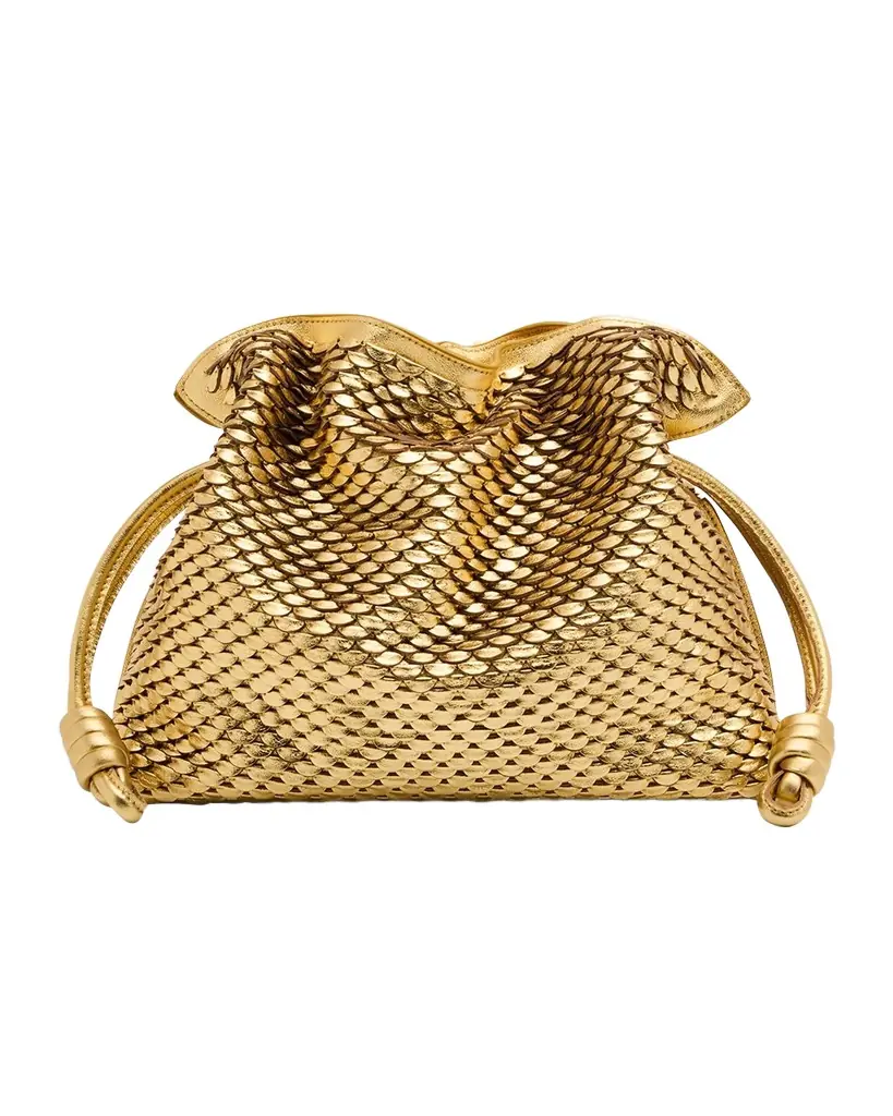 Loewe Flamenco Clutch Bag in Scales Metallic Leather
