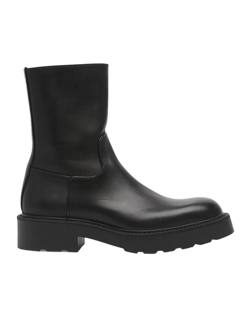 THE ROW Leather Short Moto Boots