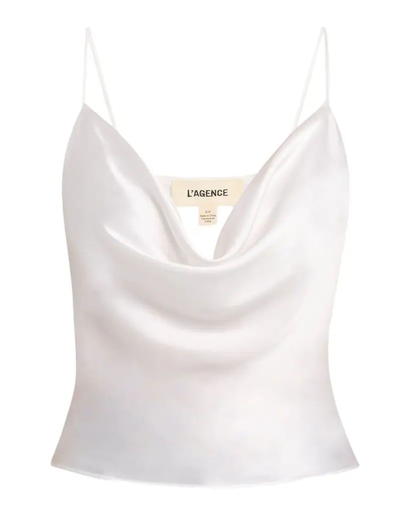 L 'Agence Calista Cowl-Neck Silk Camisole