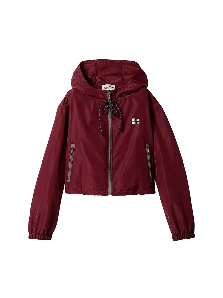 Miu Miu Women's Technical Fabric Blouson Jacket - Dark Red