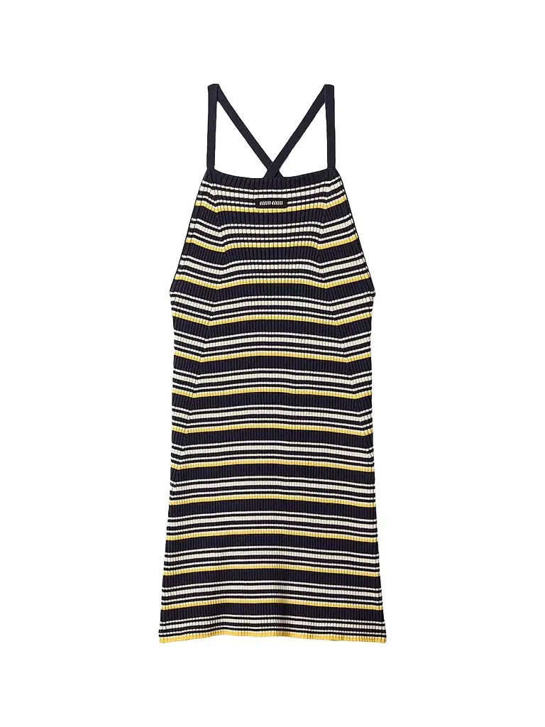 Miu Miu Women's Cotton Knit Mini Dress - Blue Multi