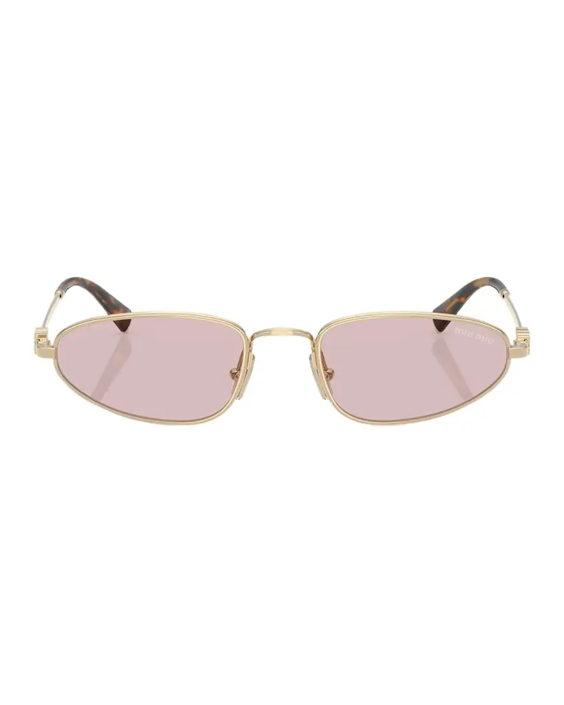 Miu Miu Logo Metal Oval Sunglasses