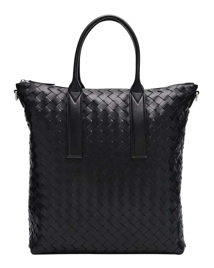 Bottega Veneta Men 's Intrecciato Zip North-South Tote Bag
