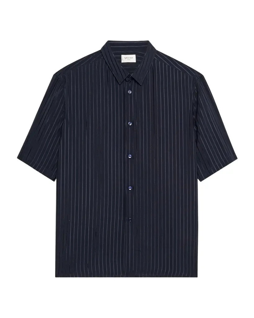 Saint Laurent Men 's Tonal Stripe Button-Down Shirt