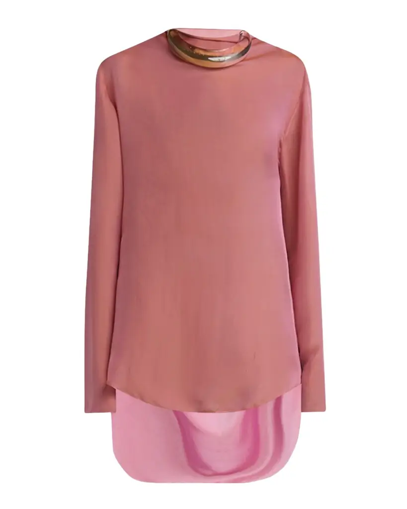 Giorgio Armani Iridescent Chiffon Cowl Backless Tunic
