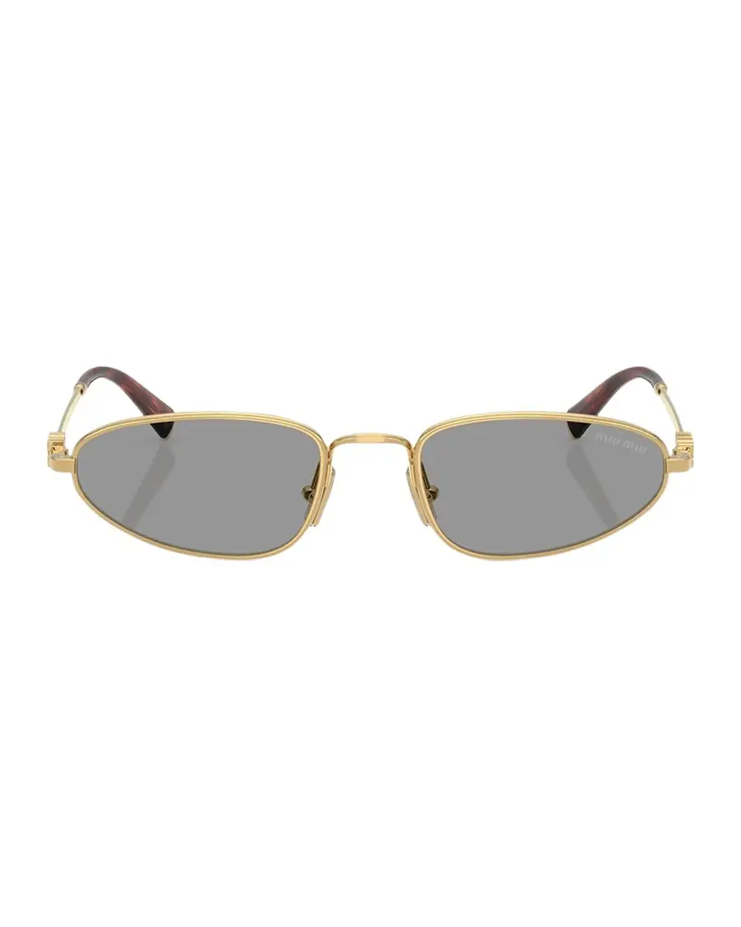 Miu Miu Logo Metal Oval Sunglasses