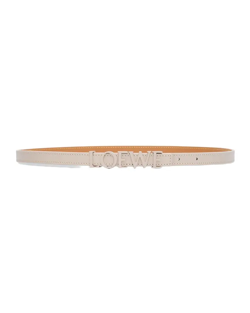 Loewe Logo Lettering Leather Skinny Belt