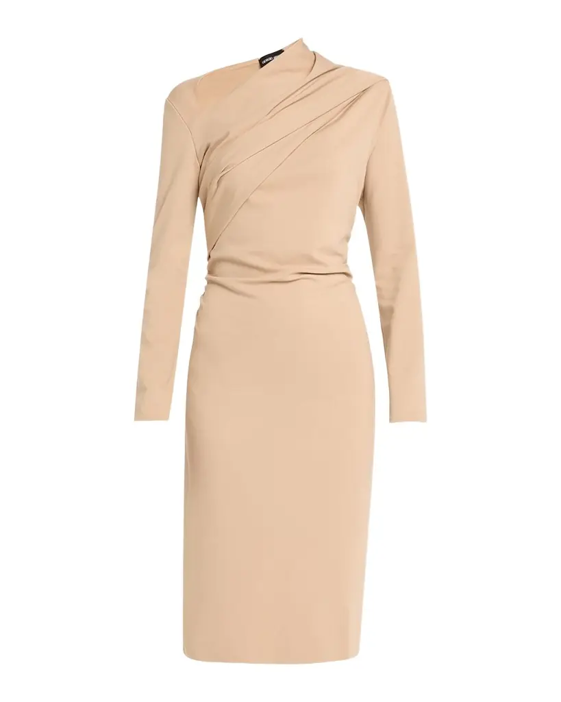 Giorgio Armani Asymmetric Long-Sleeve Jersey Dress