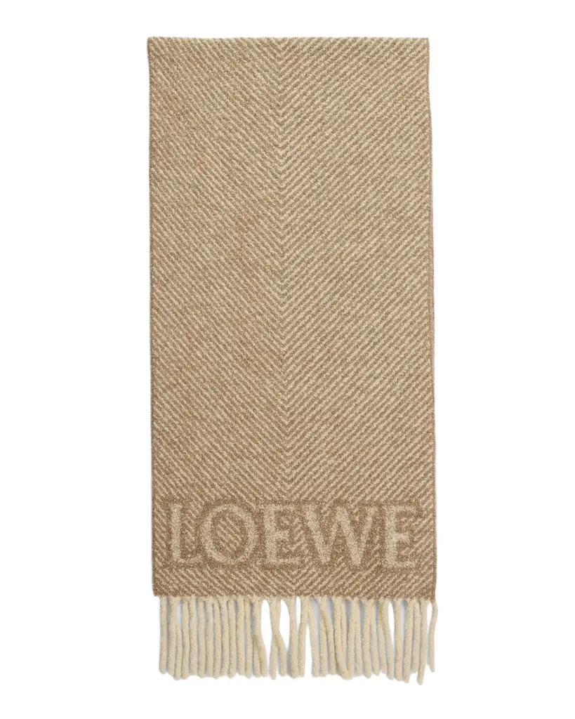 Loewe Logo Fringe Wool-Blend Scarf