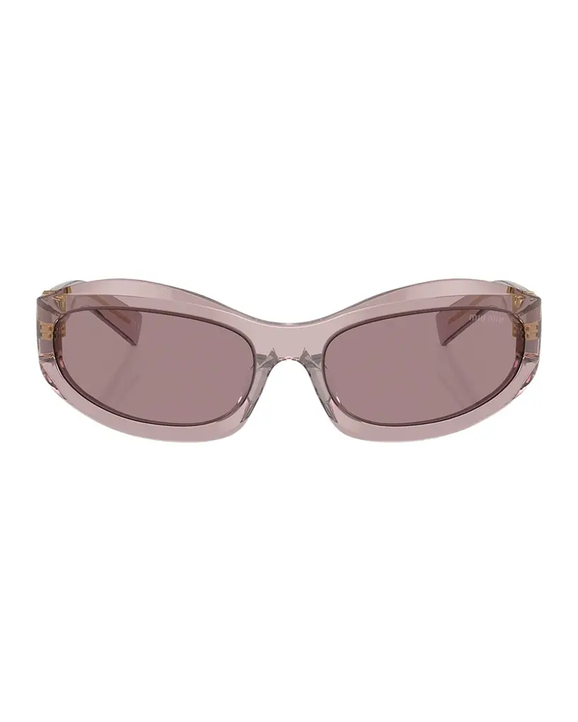 Miu Miu 14ZSF Logo Oval Acetate Sunglasses