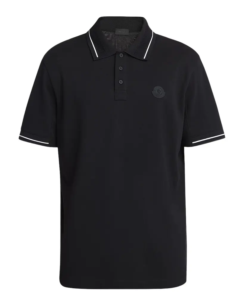 Moncler Men 's Cotton Tipped Polo Shirt
