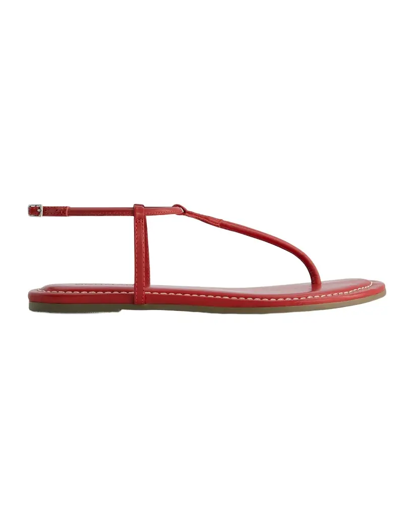 Bernardo Hercu Leather Ankle-Strap Flat Sandals