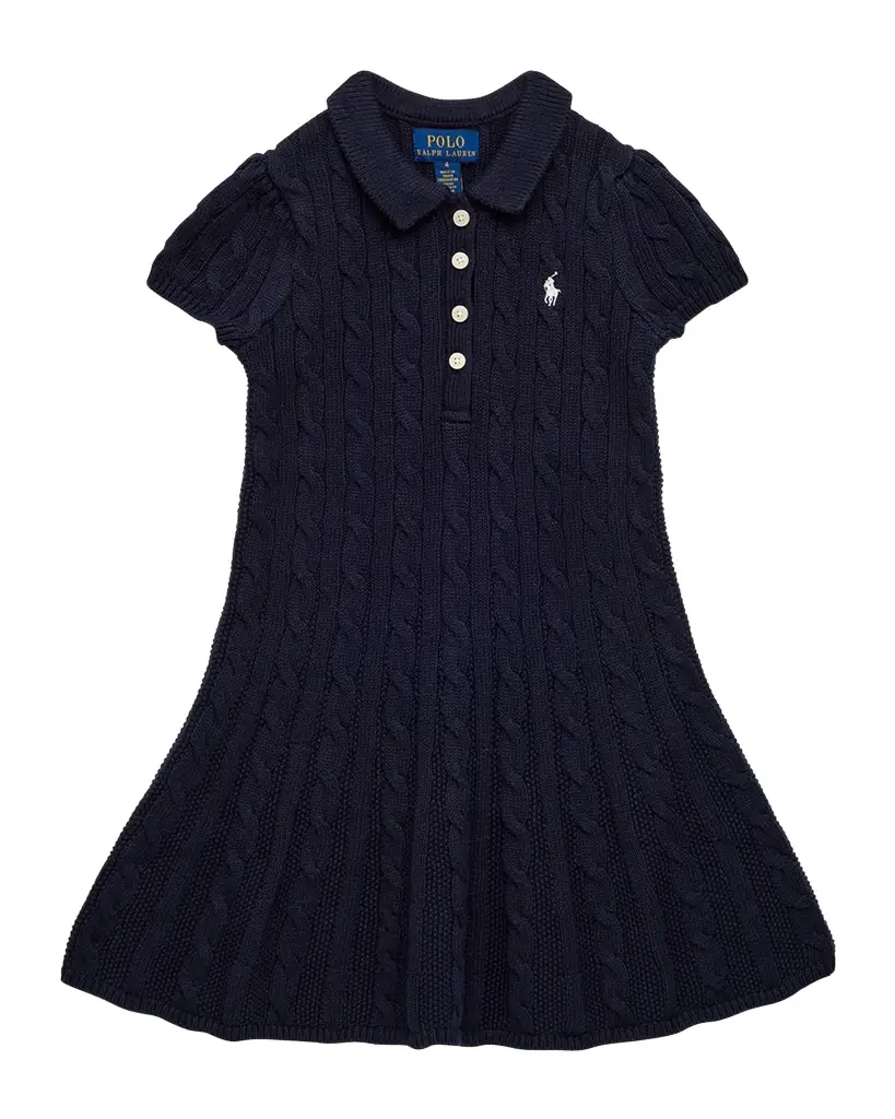 Polo Ralph Lauren Girl 's Cable Knit Sweater Dress