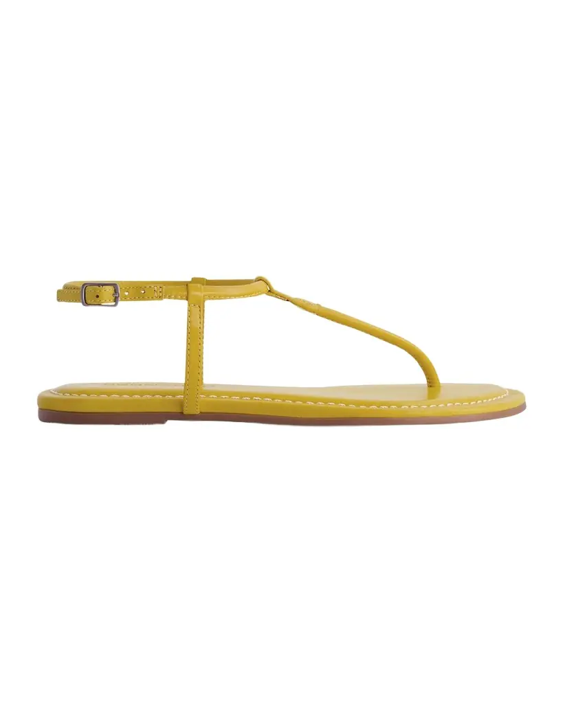 Bernardo Hercu Leather Ankle-Strap Flat Sandals