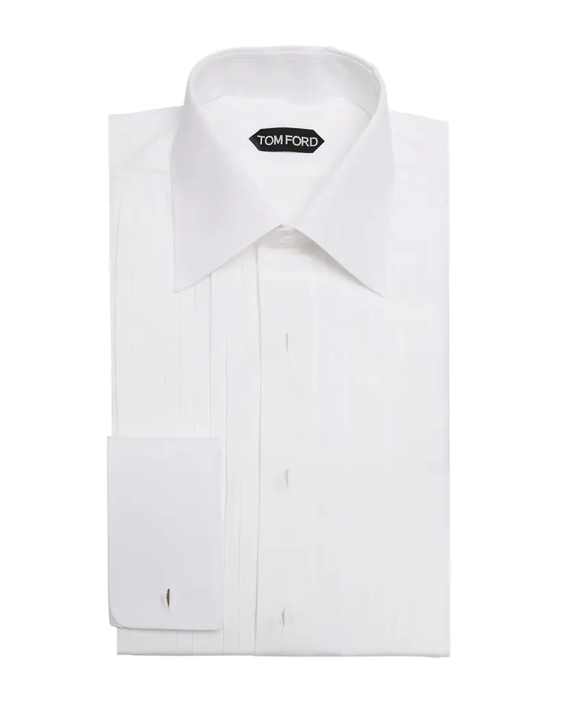 TOM FORD Men 's Cotton Plisse Dress Shirt