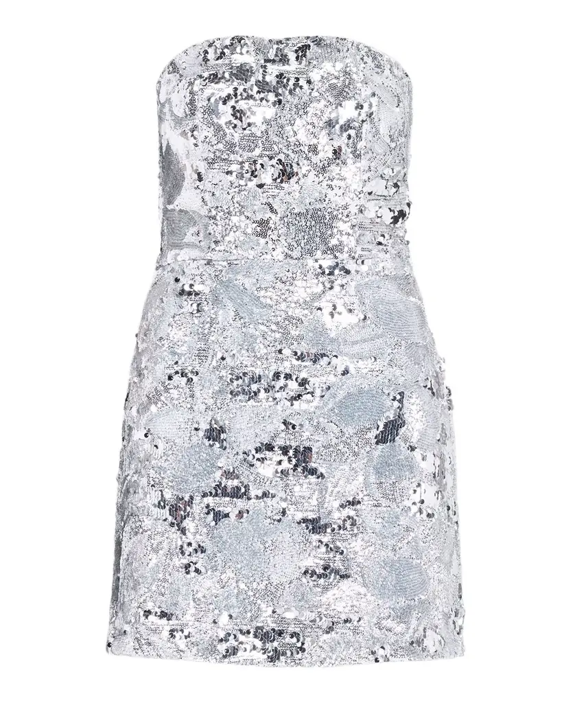 HELSI Linda Strapless Floral Sequin A-Line Mini Dress