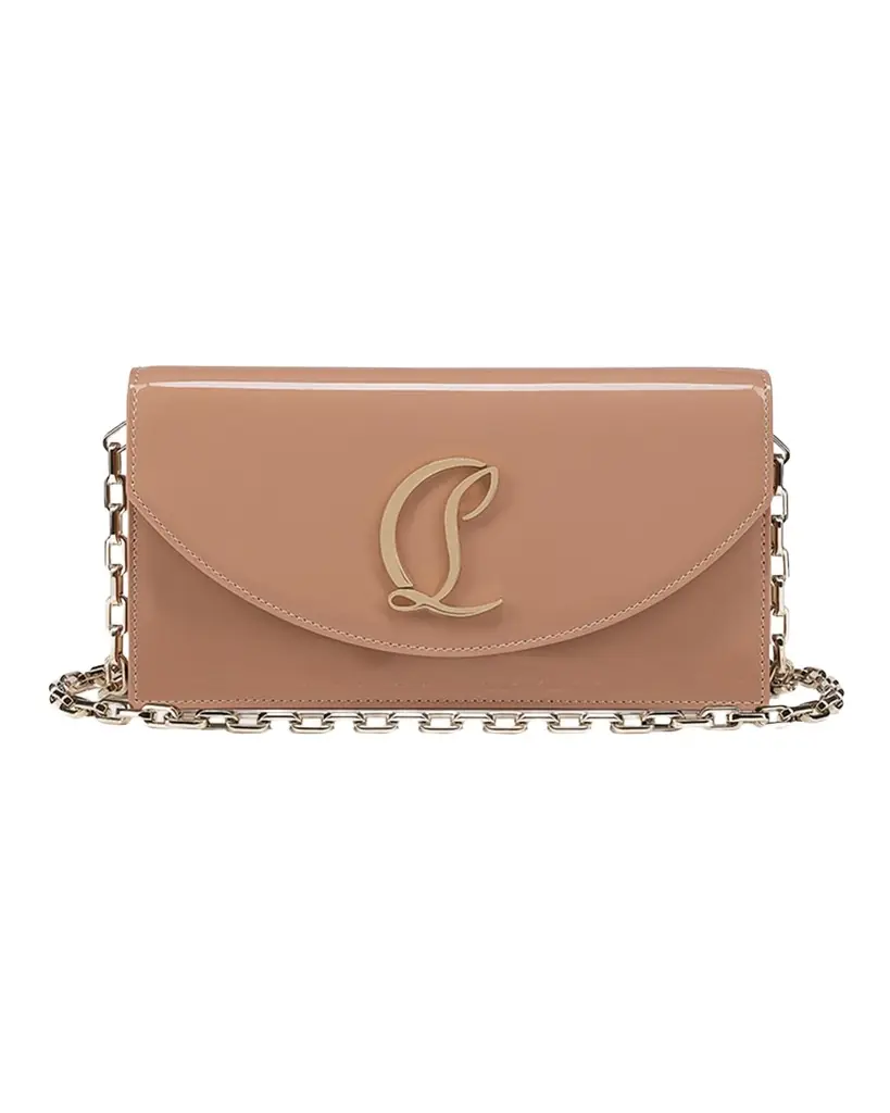 Christian Louboutin Loubi54 Flap Patent Leather Clutch Bag
