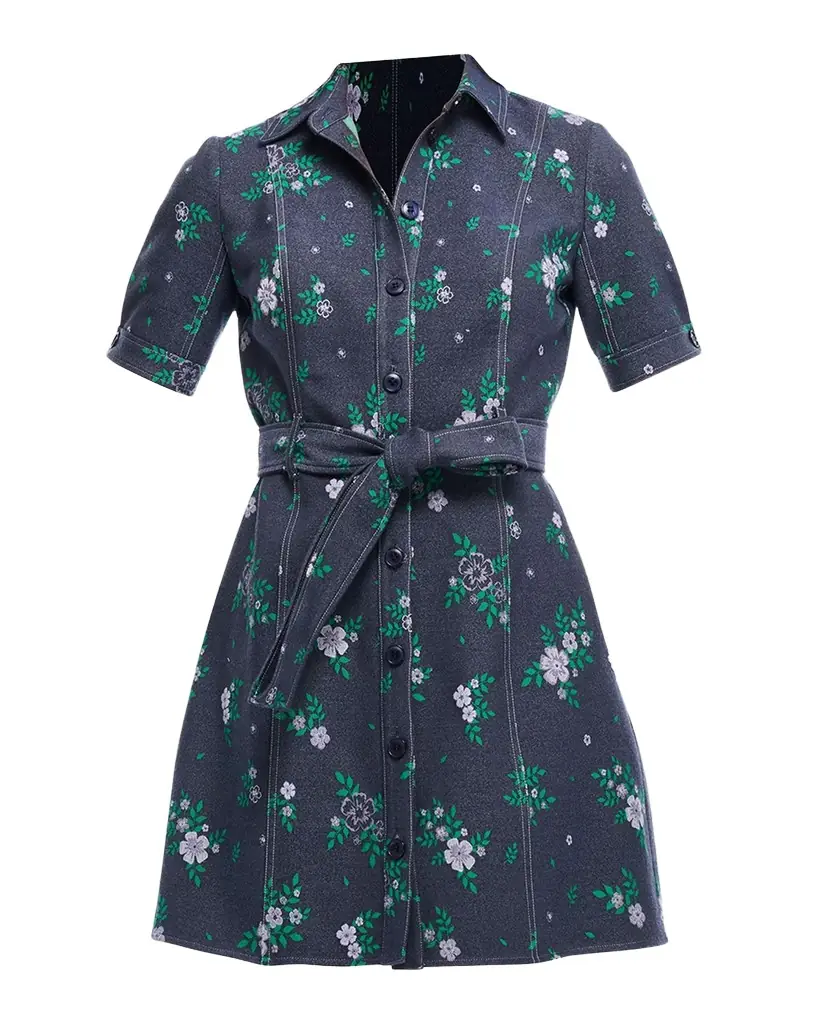 Shoshanna Archie Floral-Print Denim Mini Dress