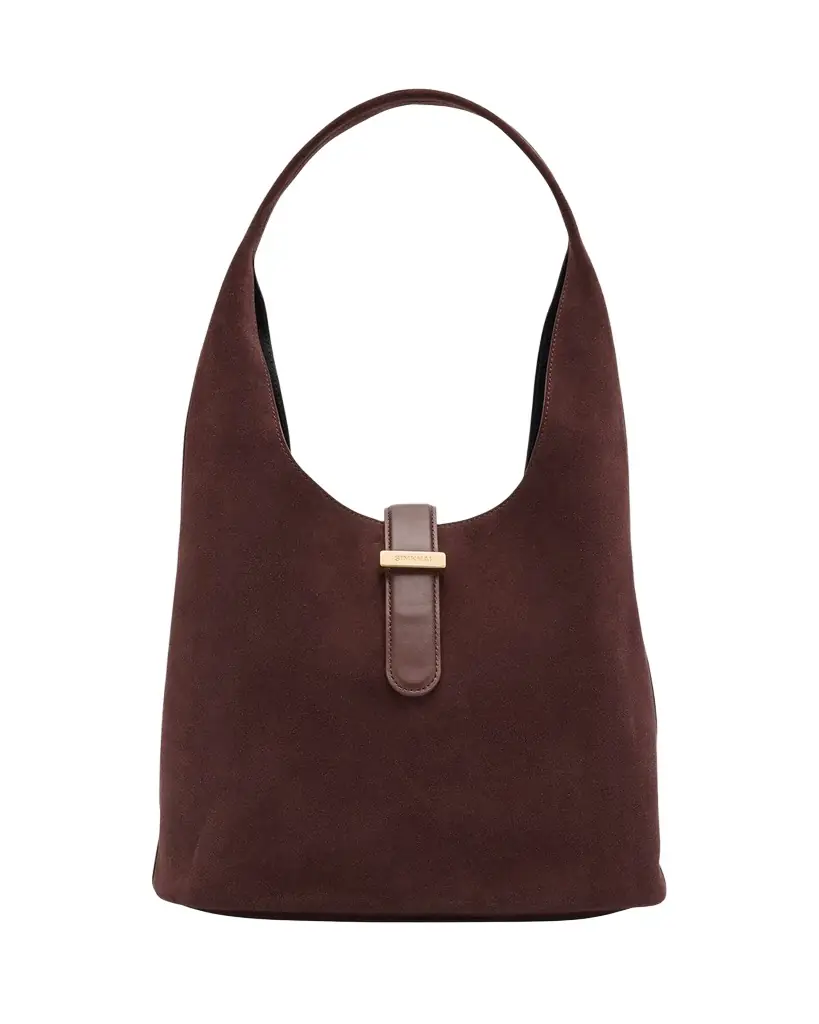 SIMKHAI Khai Buckle Suede Hobo Bag