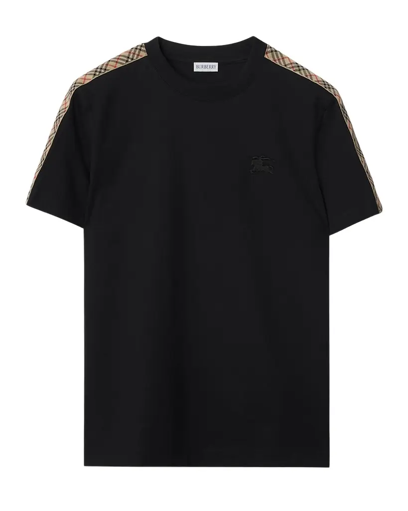 Burberry Men 's Check-Trim Cotton T-Shirt