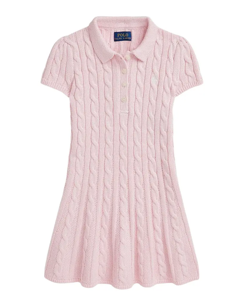 Ralph Lauren Girl 's Cable Knit Dress, Size 2-6X