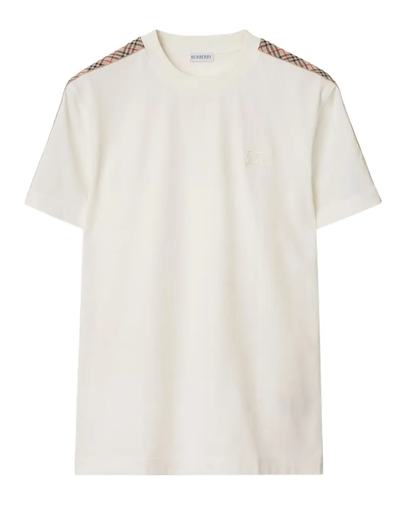 Burberry Men 's Check Shoulder-Tape T-Shirt