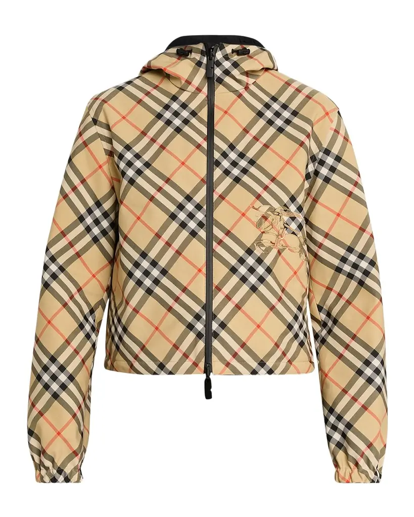 Burberry Reversible Check Crop Zip Jacket