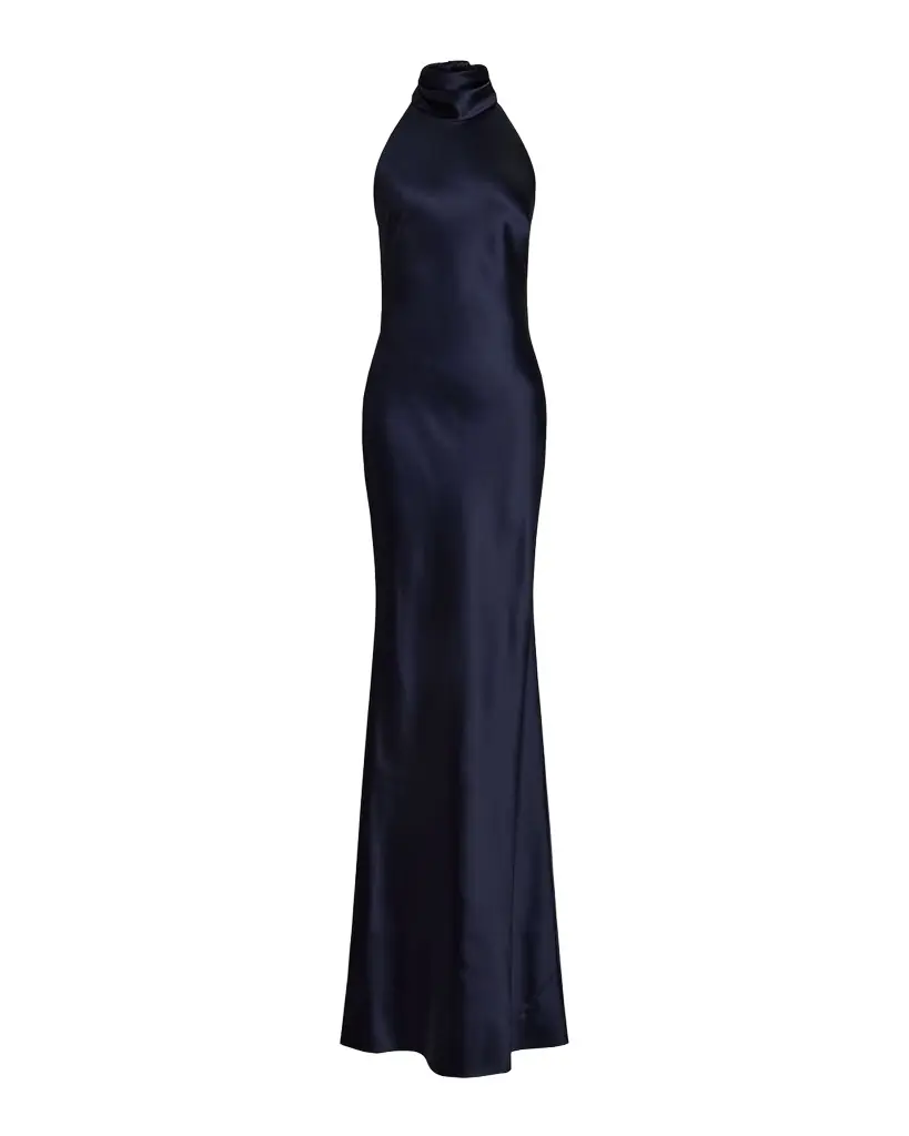 Ralph Lauren Collection Chilton Stretch Satin Evening Dress