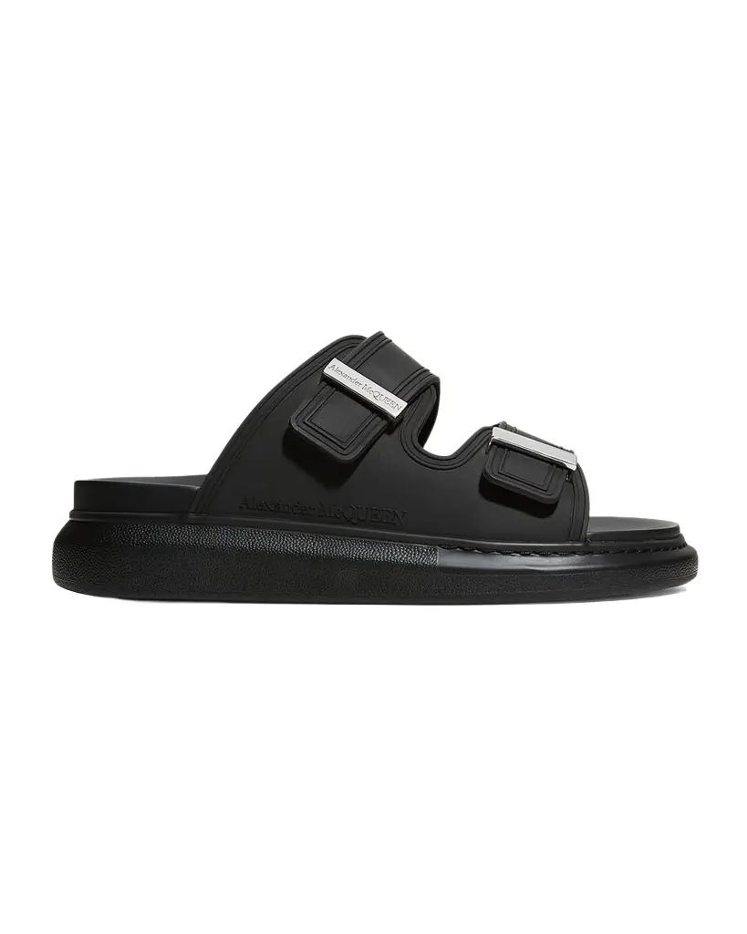 McQueen Men 's Rubber Double-Buckle Sandals