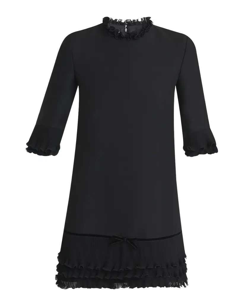 Valentino Garavani Ruffle Silk Crepe Mini Dress