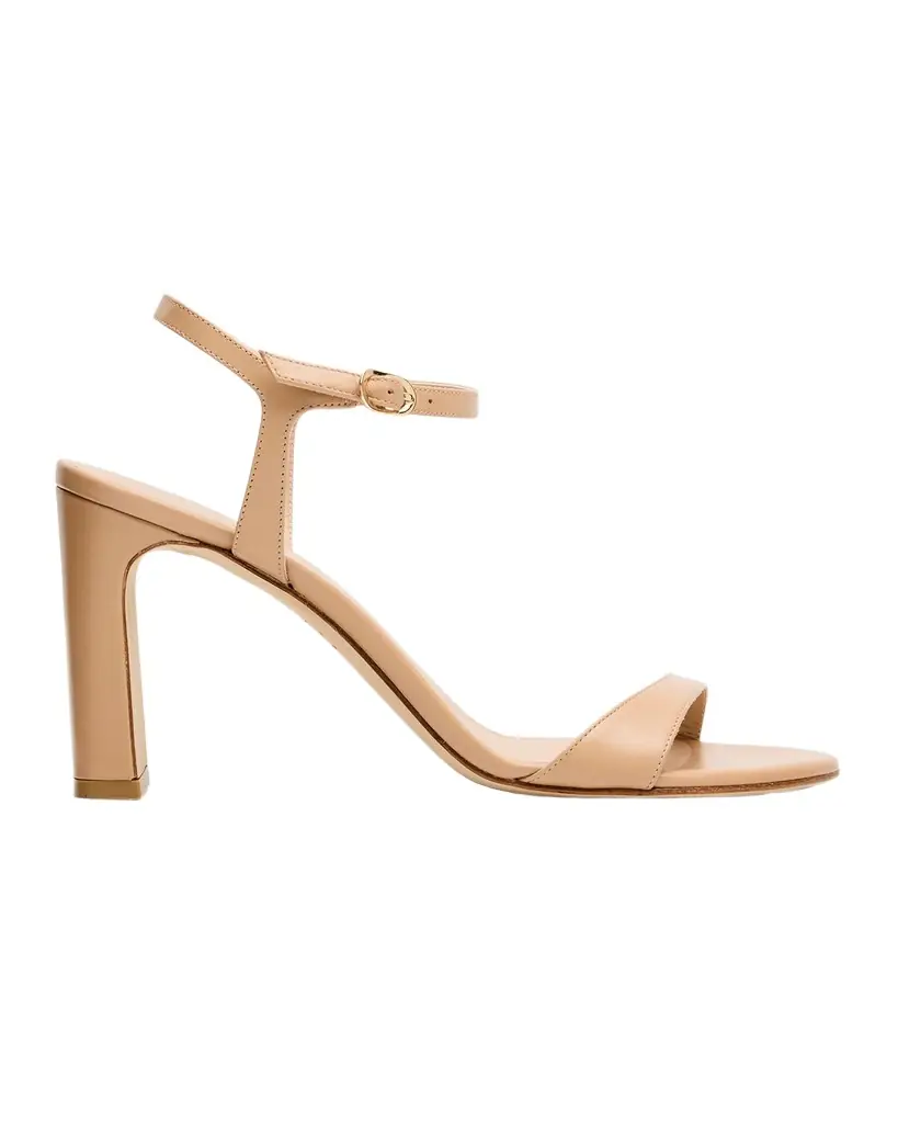 Stuart Weitzman Babette Leather Ankle-Strap Sandals